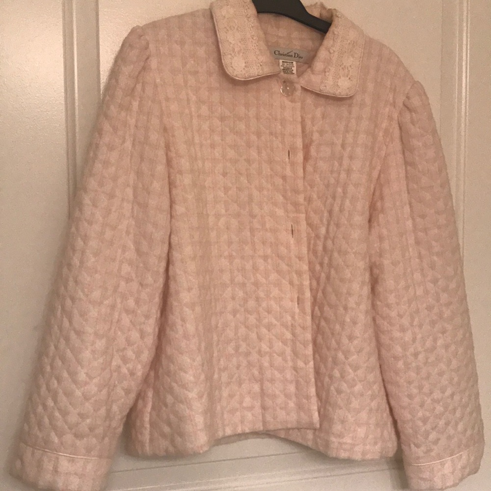 Vintage Christian Dior light pink bed jacket